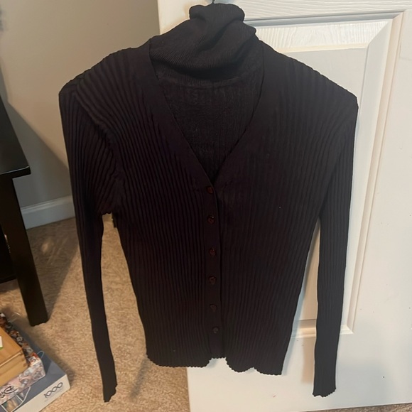 Express Tops - Nice Express Sleeveless Turtleneck and Cardigan Combo Deep Purple Size Medium